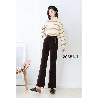 China Breathable velvet wide leg pants women's high waist 2020 autumn and winter new drape loose corduroy straight pants for sale