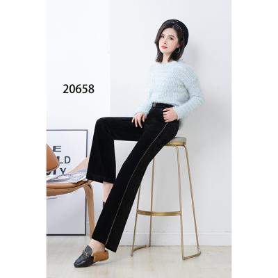 China Breathable Velvet Wide-Leg Pants Women's High Waist 2020 Autumn And Winter New Drape Straight Leg Pants Ioose for sale