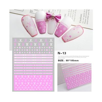 China Paper SA series luxury brand logo design nail stickers any color Factory OEM Non-Toxic stickers INS hot selling japan korea style for sale