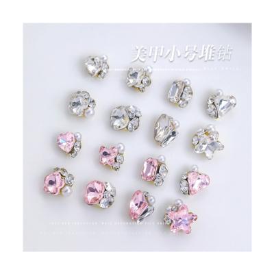 China Crystal Nail pile diamond jewelry, diamond ball products, small size, super sparkling crystal powder, love butterfly, pearl nail for sale