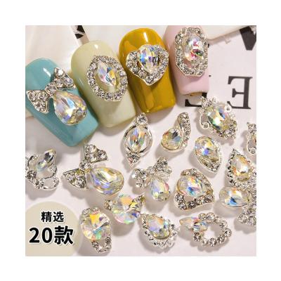 China ALLOY Japanese nail enhancement alloy zircon jewelry, metal inlaid diamond accessories, crown K9 bridal diamond nail decorations for sale