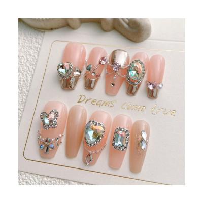 China ALLOY New Nail Enhancement Light Color White Alloy Jewelry Net Red Seven Color Crystal Full Diamond Dazzling Colorful Fat Square Metal for sale