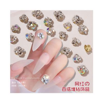 China ALLOY Wholesale nail accessories, pile drill alloy diamond finished products, small and large pile drill water diamond color diamond f for sale