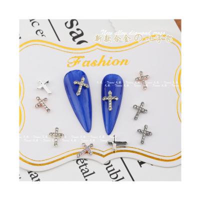 China Alloy 2023 New Nail Cross Light Luxury Retro Diamond DIY Accessories Nail Diamond Jewelry Factory Wholesale for sale