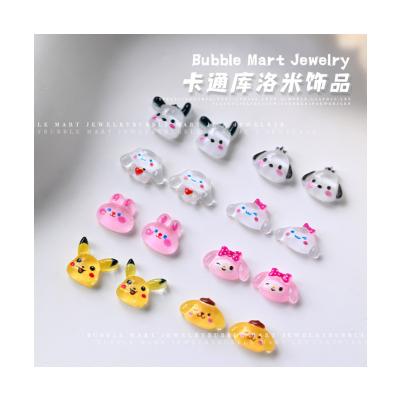 China Resin Cute cartoon nail accessories Kuromi Pikachu Jade Guigou Cute Versatile Resin Nail Accessories Wholesale for sale