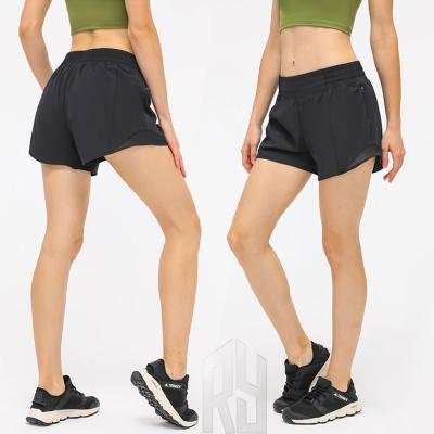 China 2021 Lulu Lemon New Colors Breathable High Waist Pocket Quick Dry Side Shorts For Gym Sports Women Shorts for sale