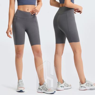 China Lulu Leisure Yoga Tights Quick-Drying 2021 breathable and cracked shorts! crack! breathable single with pocket for women for sale