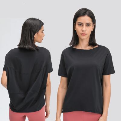 China 2021 Lulu Alignment Breathable Comfortable Loose Fit Second Skin Align Sports Yoga T-shirt Women's Loose Top for sale