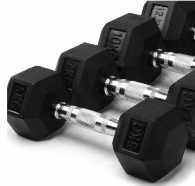 China Rubber Covered Dumbbell Fitness Equipment Body Gym Equipment Accessory Parts for sale