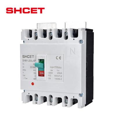 China Solar PV System 1p 2pole 3p 40a 200a 250a 400amp 630amp 800 amp dc 1600 dc solar 1200a 500v 1500v PV Cast Case Circuit Breaker MCCB With Shunt for sale