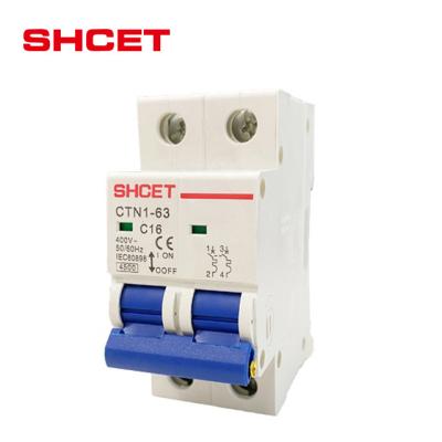 China Good quality household single pole 2 pole 4way 240v 2amps 2a 6a 16a c25 phase 2 mcb 63 amp ac miniature mini circuit breakers for sale