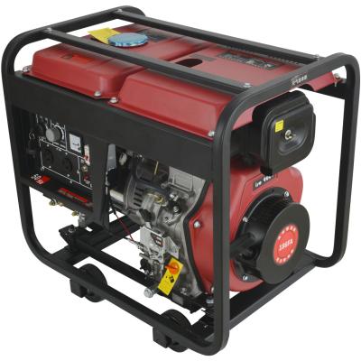 China Red Diesel Welding Generator 186FA 192F Diesel Engine Welder Generator for sale