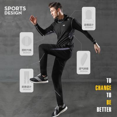 China QUICK DRY Mens Muscle Fitted Running Tracksuits Jogger Wear Poly Gym Clothing Tracksuit for sale