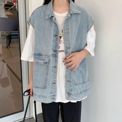 China Waterproof Women's Vest Denim Vest Motorcycle Sleeveless Jean Coat Style for sale