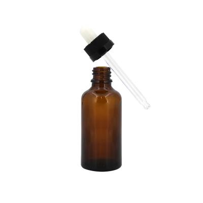 China 30ml Glass Medicine Dropper Bottle In Amber Color For Cosmetic Containers Packaging for sale