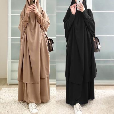 China Muslim Khimar For Women Jilbab 2 Pieces Abaya Muslim Islamic Clothing Robe Women Khimar Muslim Prayer Dress for sale