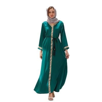 China Muslim Khimar For Muslim Abaya Dress Women Women Khimar Prayer Dress Sequin Embroidery Long Sleeve Muslim Arab V-neck Casual Muslim Islamic Clothing for sale