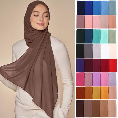 China 2021 Wholesale High Quality Bubble Chiffon Hijab Chiffon Women Simple Muslim Hijab Scarf for sale