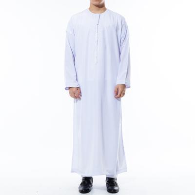 China 2022 Newest Prayer Muslim Dress Dubai Clothes Custom Made Comfortable Islamic Muslim Foldable Prayer Clothing Pure White Men's Muslim Dress for sale