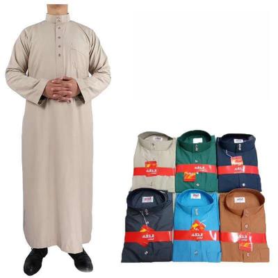 China Best Selling Solid Color Islamic Long Robe Men's Loose Long Robe Durable Wholesale Muslim Clothing Men Long Robe for sale