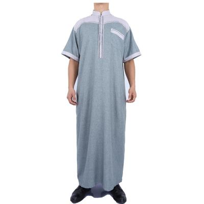 China Middle East Arabic Muslim Short Sleeve Mixed Color Men's Cheap Muslim Long Dress Customized Durable for sale