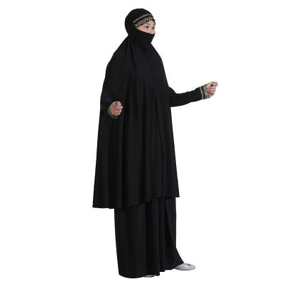 China Modest Muslimah Styling 2022 Dubai Turkish Islamic Clothing For Women 6 Colors Kaftan Prayer Suit Two Piece Abaya for sale