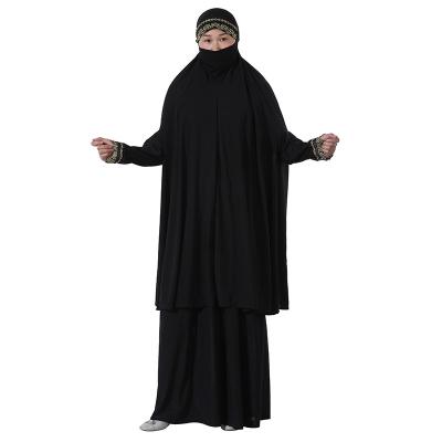 China Wholesale QUICK DRY Custom Design Black Muslim Abaya Khimar Kaftan Prayer Dress Dubai Arab Muslim Turkish Islamic Clothing for sale