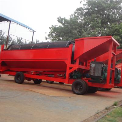 China Sand screening high efficient rotary drum screen / moving trommel screen for gold ore mineral separation for sale