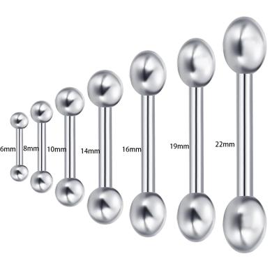 China Punk Straight Industrial Stainless Steel Tongue Rings Body Piercing Jewelry for sale