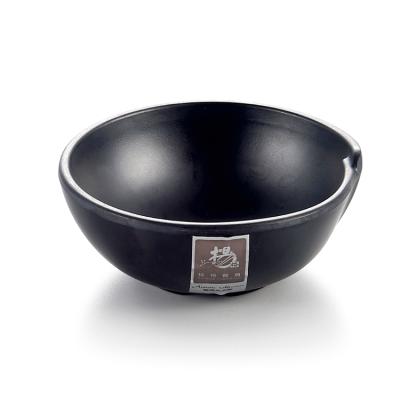 China Various Size Matte Black Melamine Customized Salad Bowl Viable for sale