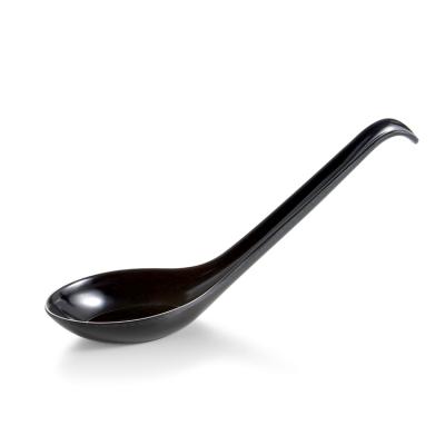 China Viable Most Popular Melamine Unbreakable Chinese Black Matte Soup Spoon for sale