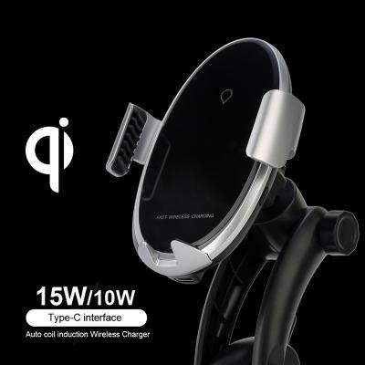 China 10w 15w Qi Fast Charging 10w 15w Qi Infrared Sensor Mobile Cell Induction Mount Car Phone Fast Charging Auto Fast Charging Wireless Holder for sale