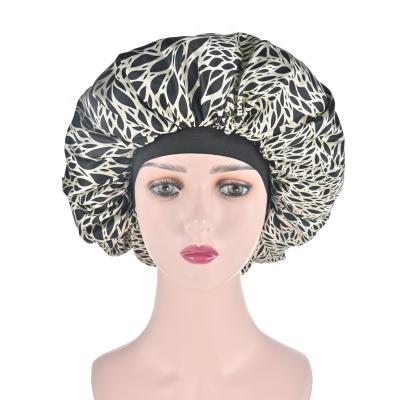 China Large Eco - Friendly Printed Satin Hoods For Women Hair Hood Nightcap Product for sale