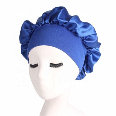 China Wholesale Women's Fashion Double Layer Turban Hats Silk Sleep Cap Hair Hood for Girls for sale