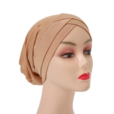 China Wholesale Eco-friendly Unisex Muslim Elastic Turban Hat Solid Color Indian Hat Hats for sale