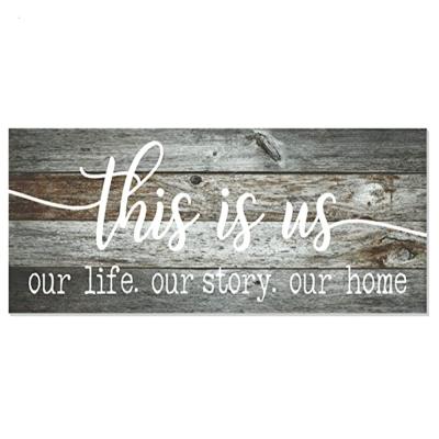 China Eco Friendly It's Us Our Life Our Home Rustic Wooden Farmhouse Wall Sign Print Home Decor for sale