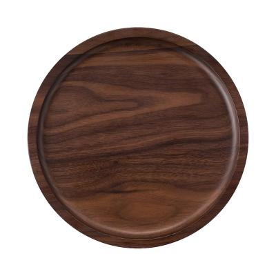 China Wooden Tea Tray Coffee Table Rustic Walnut Solid Wood Serving Tray Square Rectangle Tray Table Sustainable for sale