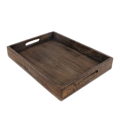 China Morden Finish Wood Burning Serving Trays With Universal Handle Trays - For Breakfast, Coffee Table for sale