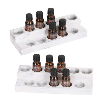 China Viable Essential Oils Storage Rack, 2-Tier Wooden Essential Oils Nail Polish Display Rack For 5/10/15/20ml Bottles for sale