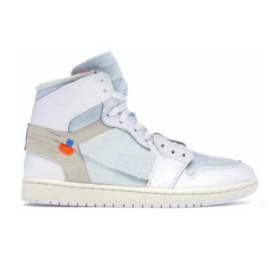 China Retro 1:1 OG Basketball Shoes Air 1 Fashion Sweat-absorbent Off White Sneakers College Sports Jordaneliedlys Blue Shoes for sale