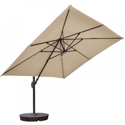 China Durable Outdoor Garden Parasol Umbrella Solar 32 LED Lighted Aluminum Patio Umbrella for sale