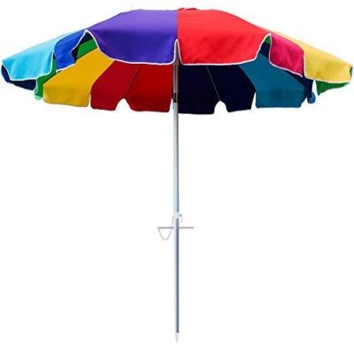 China Outdoor Furniture Impact Shade Beach Umbrella Carnival Rainbow Umbrella For Party 6ft Sand Anchor Rainbow Beach for sale