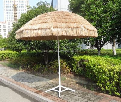 China Palapa Raffia Tiki Hut Hawaiian Straw Polynesian Dance Antique Outdoor Beach Umbrella for sale