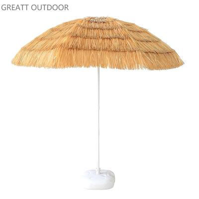 China Hawaii Tiki Hula Grass Straw Thatch Patio Yard Portable Beach Umbrella for sale