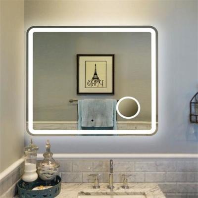 China Espejo de pantalla táctil rectangular de 15 mm iluminado por led Espejo de baño en venta