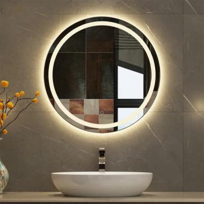 China Tempered Round Mirror Glass 3mm Thick Digital Display LED Mirror Glass for sale