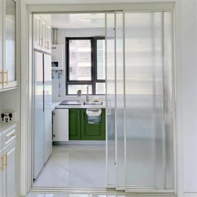 China Decorative 10mm Framed Tempered Glass Sliding Door For Kitchen Room for sale