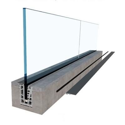 China Staircase Glass Railing Aluminum Profile Interior Tempered Glass Railing Design for sale