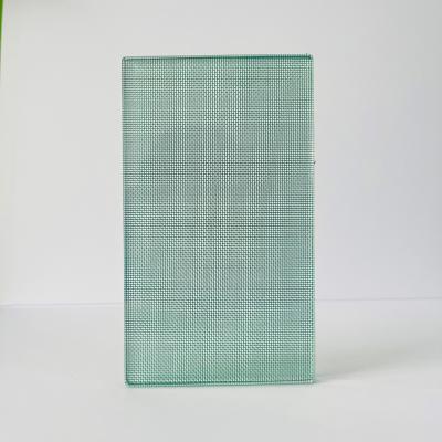 China Decorative Art Gallery Laminated Mesh Glass Art Museum Laminated Glass Metal Mesh for sale