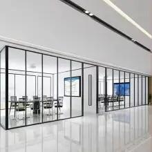 China Office Glass Partition met 12mm helder of ultra helder gehard glas Te koop